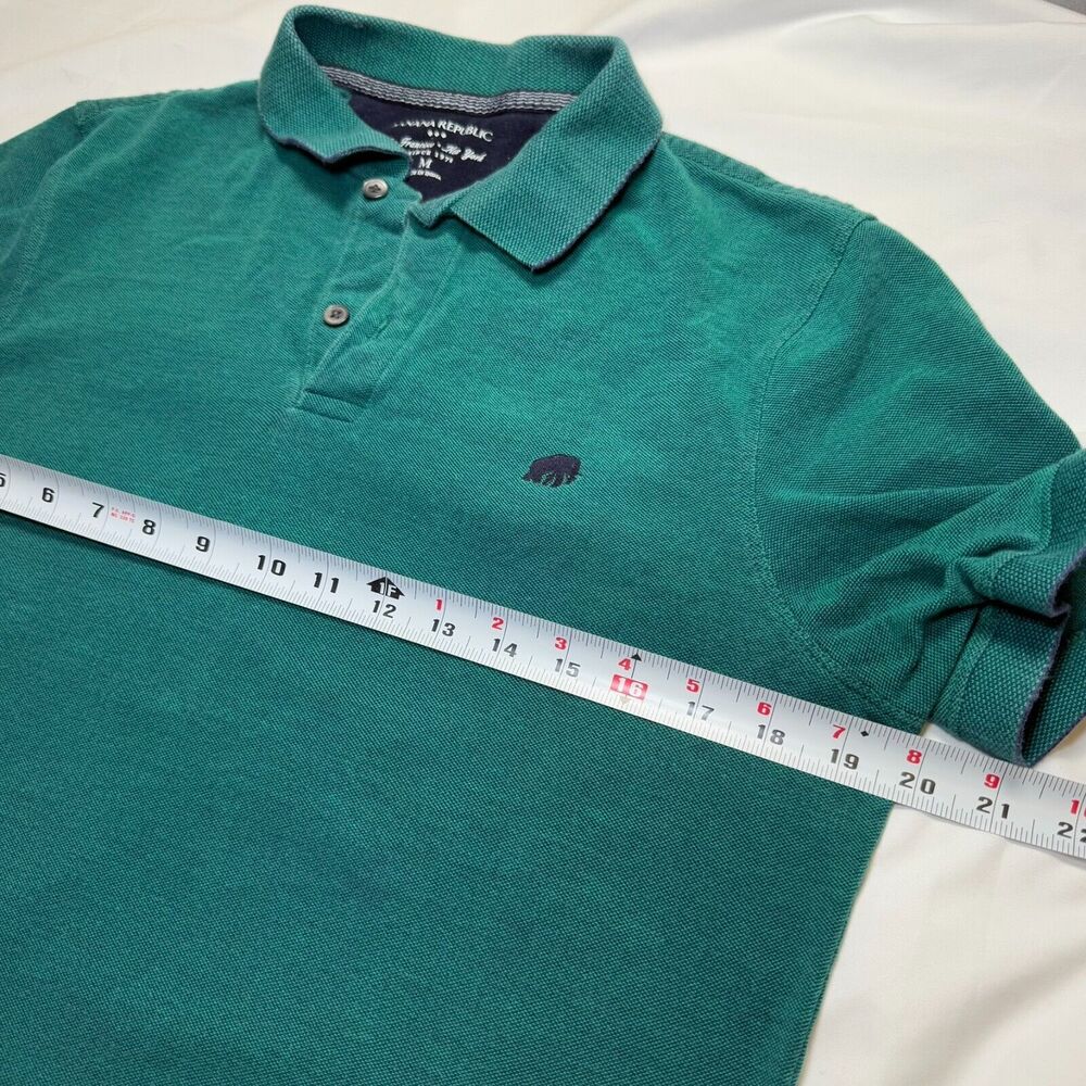 Banana Republic Shirt Mens Medium Green Short Sleeve Polo Casual - Picture 4 of 6